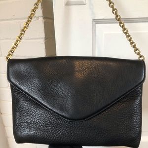 Black Leather Clutch or Handbag